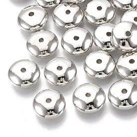 Placage de perles d'espacement en plastique ABS, plat rond