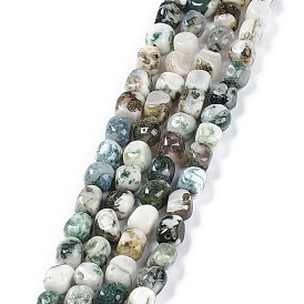 Natural Tree Agate Beads Strands, Nuggets Tumbled Stone