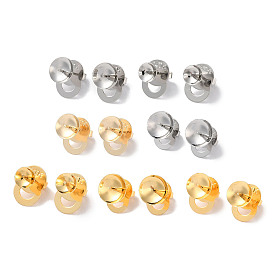 Rack Plating Brass Stud Earring Settings, Long-Lasting Plated, Lead Free & Cadmium Free