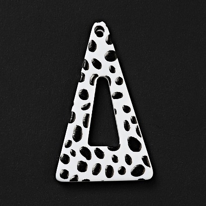 Printed Acrylic Pendants, Triangle with Spot Pattern