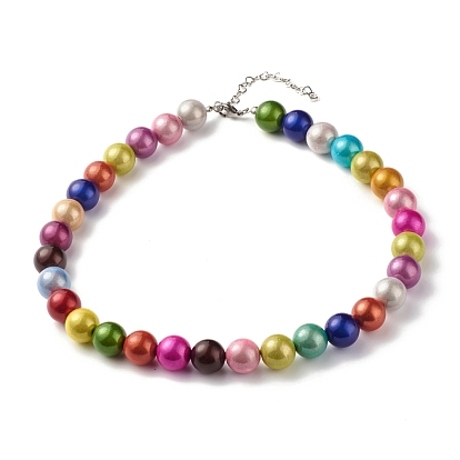 Collar de cuentas redondas de acrilico para mujer