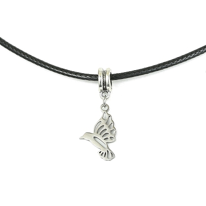 201 collares con colgante de paloma de acero inoxidable, con cordón de cuero de imitación