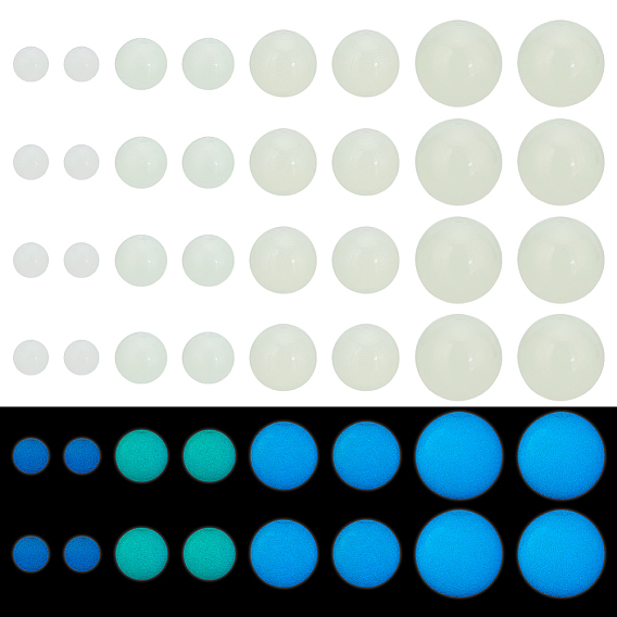 4 нити 4 стили синтетические светящиеся каменные бусины нити, круглые, светится в темноте