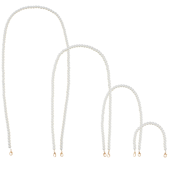 4 шт. 4 стили пластиковые цепочки для сумок с круглыми бусинами, имитирующими жемчуг, с застежками золотой тон сплава, аксессуары для изготовления кошельков