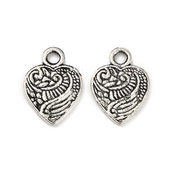 Сплавочные подвески тибетского стиля, без кадмия и без свинца, сердце прелести