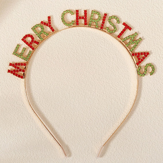 Рождественские тематические сплавы стразы ободки для волос для женщин девочек, слово