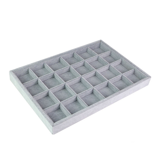 24 сетки бархатные лотки для украшений для хранения ожерелий, колец и браслетов, прямоугольные