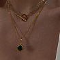 Geometric Zirconia Necklace - Layered Choker for Women with Copper Gold Plating