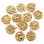 12Pcs 12 Style Brass Micro Pave Cubic Zirconia Pendants, with Jump Rings, Flat Round with Constellation