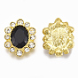 Alloy Acrylic Rhinestone Cabochons, with Rhinestone, Faceted, Oval