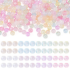 200 шт прозрачные акриловые бусины, круглые, с покрытием AB цвета