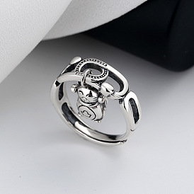 925 регулируемые кольца из стерлингового серебра для женщин, форма кошки