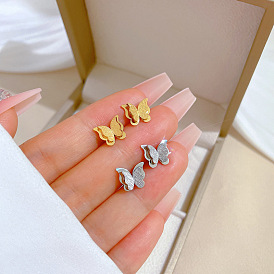 Butterfly Gold Foil Minimalist Style Ear Studs - Cold and Neutral, Personality and Temperament, Party Ear Accessories.