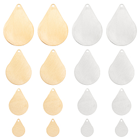 16 шт 8 стиль 304 подвески из нержавеющей стали, двухсторонний подъемный стол, штамповка пустой метки, слеза, матовая отделка