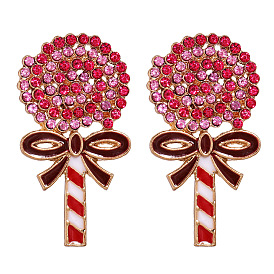 Sparkling Candy Earrings with Cartoon Design for Women - Perfect Christmas Accessory!
