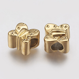 Ионное покрытие (ip) 304 европейские бусины из нержавеющей стали настройки со стразами, бабочка