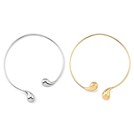 304 Женские ожерелья-чокеры из нержавеющей стали с открытыми манжетами и каплевидной формой