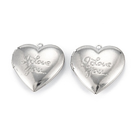 316 Surgical Stainless Steel Locket Pendants, Heart, Photo Frame Pendants