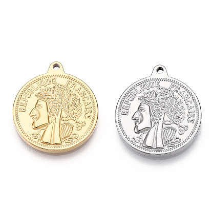 304 подвески из нержавеющей стали, ручная полировка, плоский круглый с человеческими прелестями