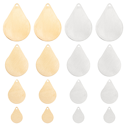 16 шт 8 стиль 304 подвески из нержавеющей стали, двухсторонний подъемный стол, штамповка пустой метки, слеза, матовая отделка