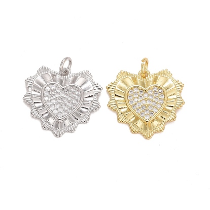 Кубического циркония подвески, с реечной обшивкой латунными выводами, с прыжковых колец, долговечный, без свинца и без кадмия, сердце