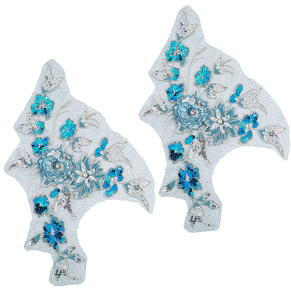 Полиэстеровая вышивка кружево швейные украшения, железо на заплатах, аксессуары для одежды diy, цветок