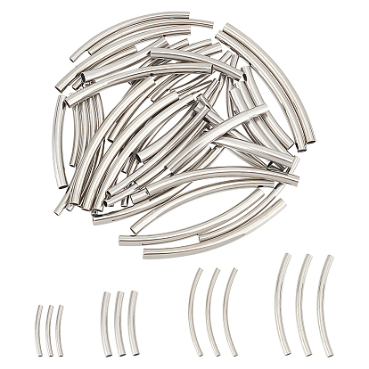 56шт 4 стиль 304 бусины из нержавеющей стали, изогнутая трубка