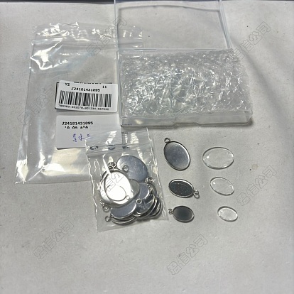 Kits de fabrication de pendentifs ovales en acier inoxydable à faire soi-même