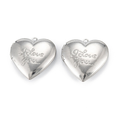 316 Surgical Stainless Steel Locket Pendants, Heart, Photo Frame Pendants