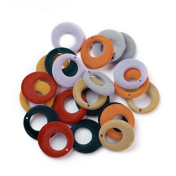 Flocky Acrylic Pendants, Ring