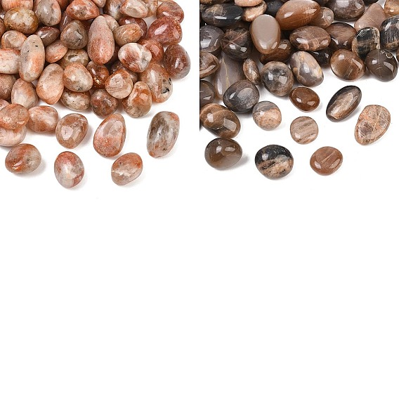 Natural Sunstone Beads, Tumbled Stone, Nuggets, No Hole/Undrilled, Vase Filler Gems/Undrilled, Vase Filler Gems