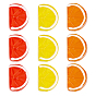 18 pcs 3 couleurs perles de chalumeau faites à la main, orange
