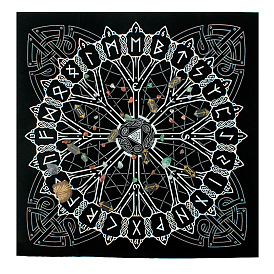 Velvet Altar Mats, Viking Runes Tablecloth, Tarot Card Cloth, Square