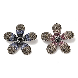 5-Petal Flower Alloy Rhinestone Brooches for Backpack Clothes