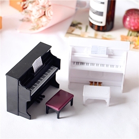 Miniature PP Plastic Piano, for Dollhouse Accessories Pretending Prop Decorations