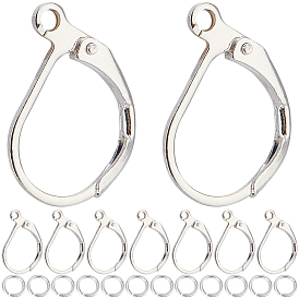 60 шт. латунные серьги с рычагом, с петлями и открытыми кольцами для прыжков 60шт.