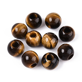 Натуральный тигровый глаз европейский бисер, бусины с большим отверстием, рондель