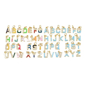 Латунные микро проложить кубического циркония прелести, с эмалью, Письмо ~ Z, реальный 18 k позолоченный