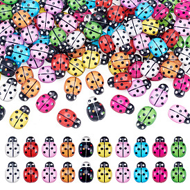 Transparent Flat Back Resin Cabochons, Ladybug Shape