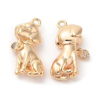 Brass with Glass Pendants, Dog & Heart Charm