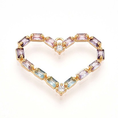 Латунные микро проложить кубического циркония подвески, сердце прелести