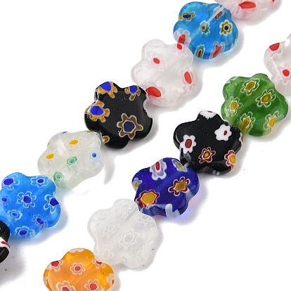 Handmade millefiori lampwork beads strands, цветок