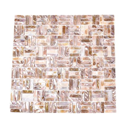 Cabochons en mosaïque de coquillages d'eau douce naturels, rectangle, dos plat