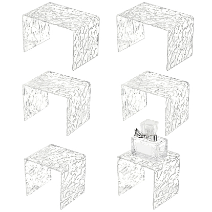 3шт. 3 размеры акриловые подставки для ювелирных изделий с эффектом водной ряби, прямоугольный органайзер для ювелирных изделий, косметики, небольшое хранилище ювелирных изделий