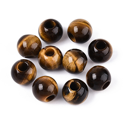 Натуральный тигровый глаз европейский бисер, бусины с большим отверстием, рондель