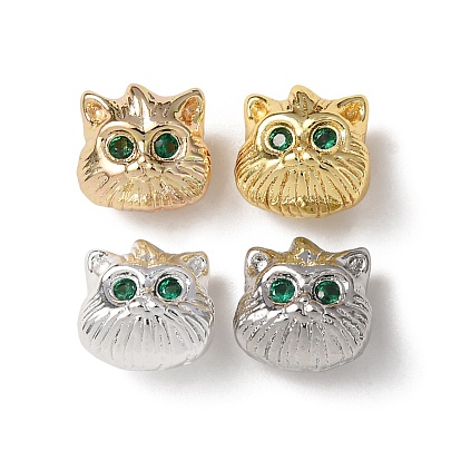 Латунные микро проложить кубического циркония бусы, долговечный, стойки покрытие, форма кошки