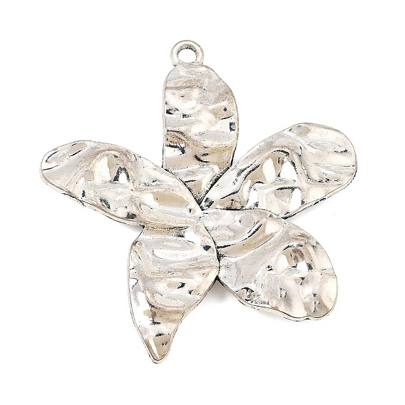 Tibetan Style Alloy Big Pendants, Hammered Flower Charms