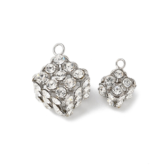 Подвески латунные горный хрусталь, долговечный, стойки покрытие, без кадмия и без свинца, кубические прелести