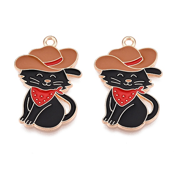 Подвески из эмали и сплава, золотой свет, без свинца и без кадмия, подвеска в форме ковбойского кота