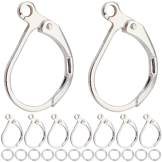 60 шт. латунные серьги с рычагом, с петлями и открытыми кольцами для прыжков 60шт.